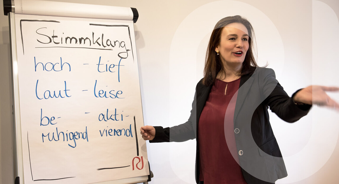 Visualisierung von Stimmklang auf einem Whiteboard – Teil eines Stimmtrainings.